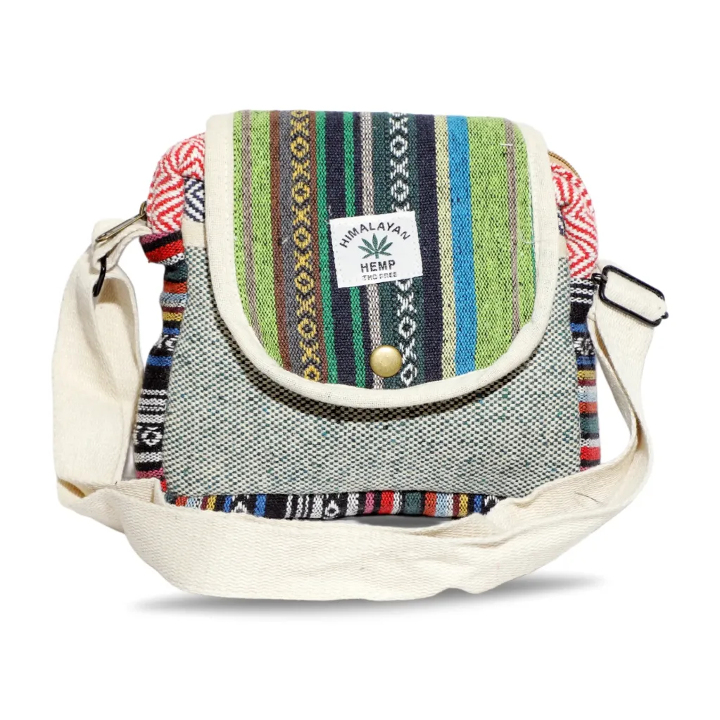 Himalayan Stripe Hemp Flap Sling Bag